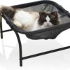 JUNSPOW Large Cats Bed, 43×43×24cm Square Pet Hammock Bed [For Big Cat], Raised Cat Sleeping Bed, Excellent Permeability Free-Standing Cat Bed for Big Cat/Puppy Indoor & Outdoor