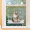 Radsocken Window Mounted Cat Basking Hammock, Cat Window Hammock Perch, Cat Safety Sunny Bed with Durable Heavy Duty Suction Cups Resting Sunny Window Seat Holds up to 30lbs