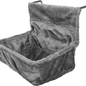 Navaris Cat Radiator Bed - Hanging Plush Basket Hammock with Cushion and Adjustable Metal Frame to Hook onto Radiators - 6kg Maximum Weight - Grey