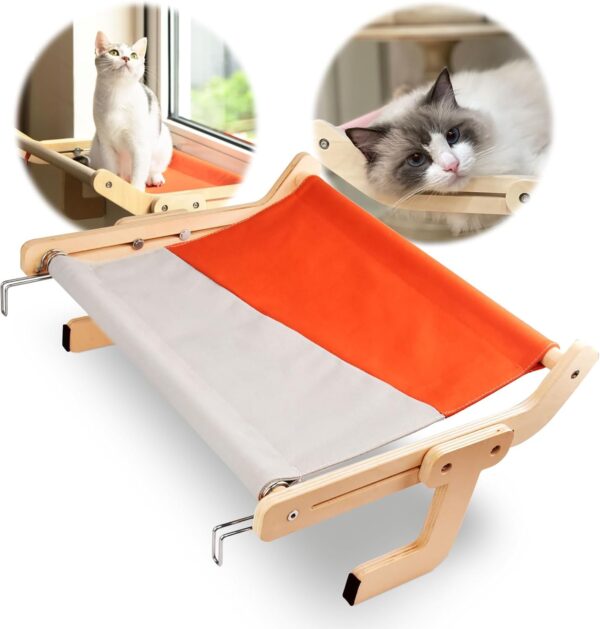 Cat Window Bed Hammock, Cat Radiator Bed Cat Window Perch for Indoor Cats Adjustable Holds Up 18kg Used for Window, Bedside, Verandahs, Radiator