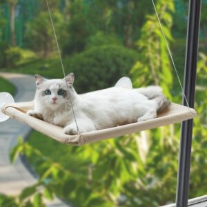 Premium Cat Hammock Window Bed - Cozy Perch for Large Cats - Space-Saving, Sturdy Cat Window Bed