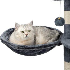 dibea KB00132, swiveling plush nest, cozy cat tree nest, diameter 40 cm (15,7"), grey