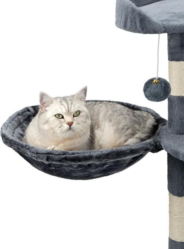 dibea KB00132, swiveling plush nest, cozy cat tree nest, diameter 40 cm (15,7"), grey