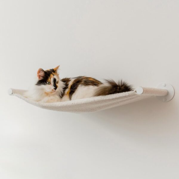 Cat Hammock, Cat Wall Shelf, Cat Bed, Wall Mounted Cat Furniture, Cat Hammock for Wall, Floating Cat Shelf, Support up to 33 lb, Ivory Hammock