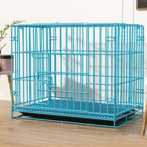 Indoor Cat Cage Lockable Habitat Box With Tray And Hammock Home Indoor Double-layer Free Space Two-story Cat House Cat Supplies (Color : Blue, Size : W60xL85xH70cm/W23.6xL33.5xH27.6in)