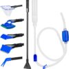 BEGONDIS 5 in 1 Aquarium Fish Tank Siphon Vacuum & Gravel Cleaner - Fish Tank Cleaning Kit Tools Algae Scrapers Set for Water Changing and Sand Cleaner