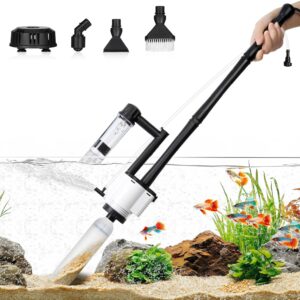 AQQA Fish Tank Cleaner, 8-in-1 Electric Aquarium Gravel Cleaner, 30W Automatic Fish Tank Vacuum Cleaner for Water Change, Sand Wash, Filter