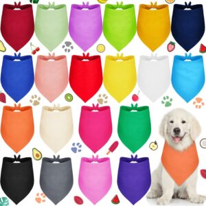 20 Pieces Plain Dog Bandanas Washable Puppy Bandana Blank Sublimation Dog Bandanas Triangle Dog Bibs Heat Transfer Adjustable Dog Bandana for Small Medium Large Pets (25 x 17 x 17 Inches)