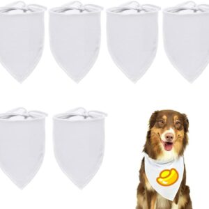 6 Pcs Solid White Pet Triangle Scarf Blank Dog Bandanas DIY Dog Bandanas for Dogs Puppy Cats