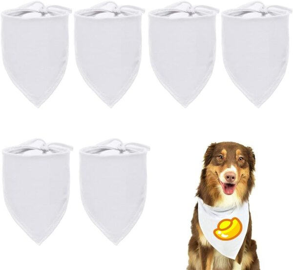 6 Pcs Solid White Pet Triangle Scarf Blank Dog Bandanas DIY Dog Bandanas for Dogs Puppy Cats