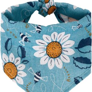 Adjustable Bandanas for Dogs Comfortable Dog Kerchief Washable Dog Mouthwipes Soft Triangle Dog Scarfs Sunflower Pattern Dog Bibs Scarf for Small Medium Large Dogs Cats and Girl or Boy Gift