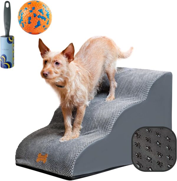 Akebles 3 Steps Dog Stairs for Small Dogs 16" H. Pet Stairs for Dogs to Get On Bed & Couch. Pet Ramp for Bed. Dog Steps for Bed. Pet Steps for Dogs to Get On Bed.