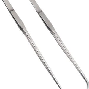 Aquarium Tweezers,2 Pcs Aquarium Straight and Curved Tweezers Stainless Steel Tongs Tweezers,27 cm Aquarium Tank Tweezers for Fish Tank Plant Aquascape Tools,Feeding Tongs