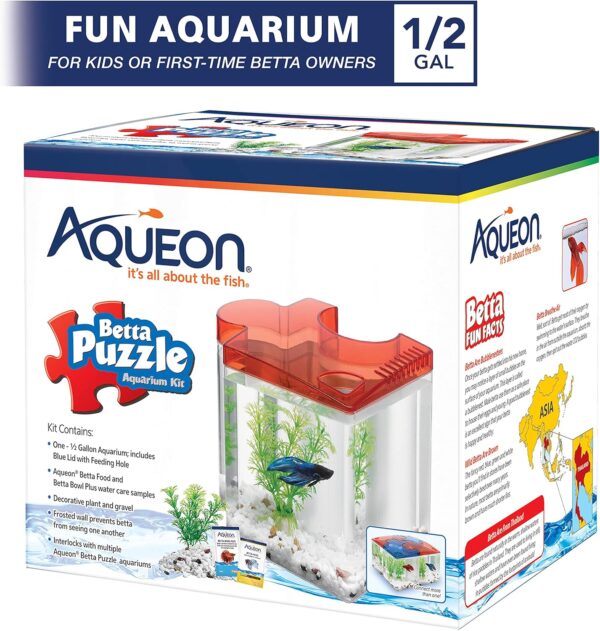 Aqueon Betta Puzzle Half Gallon Aquarium Kit,