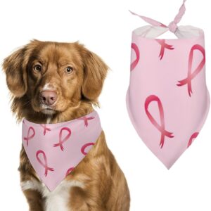 Breast Cancer Awareness Pink Ribbons Dog Bandanas Print Pet Kerchief Scarfs Triangle Bibs for Boys And Girls Pet Gift