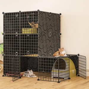 Cat Cage Cat Cage Metal Cat Kennel Ferret Enclosure Chinchilla Cage Ramp/Ladders/Hammock for Pet Closed Cat Cage with Litter Box (Color : White, Size : 75x49x109CM)