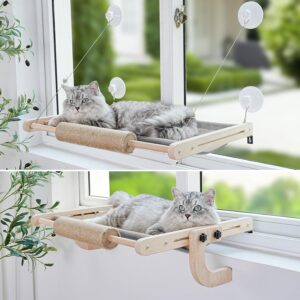 Cat Hammock Cat Window Bed Hammock Dual-use Large Cat Window Perch Hammock for Indoor Cats with 4 Suction Cups,Easy to Assemble