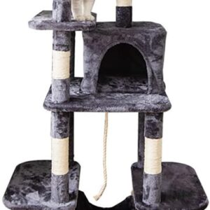 Cat Tower, Cat Scratching Posts with Condos, 155 cm Tall Cat Tree, Multilevel Cat Bed, Hammock Indoor Climbing House, 5-Layer Kitten Activity Center, Cat Climbing Frame With Padded Plush Toy