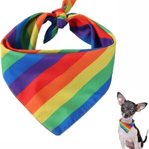 DAJUXIN Rainbow Dog Bandanas Dog Breathable Rainbow Bandanas Puppy Triangle Scarfs for Small Medium Pet Cat Dog Costume Accessories