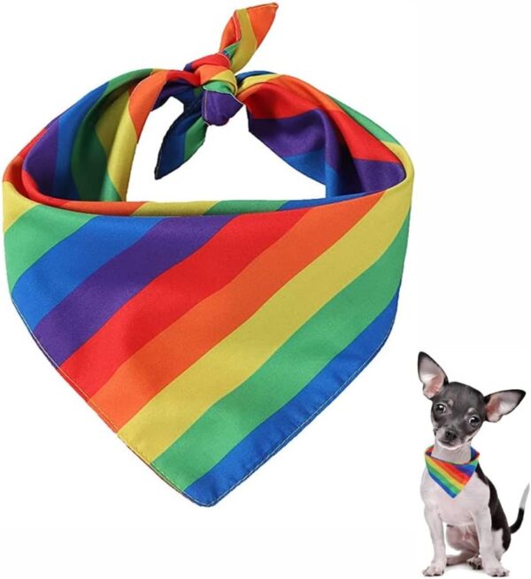 DAJUXIN Rainbow Dog Bandanas Dog Breathable Rainbow Bandanas Puppy Triangle Scarfs for Small Medium Pet Cat Dog Costume Accessories