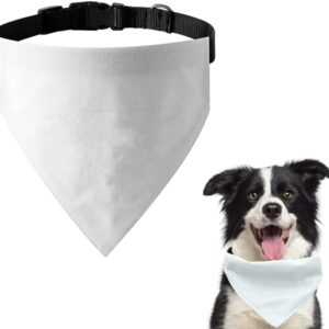 Dog Bandana with Adjustable Buckle Blank Dog Bandanas with D-Ring Double Sided Pet Triangle Scarf Bibs for Small Medium Dogs Puppy Accessories DIY Graffiti