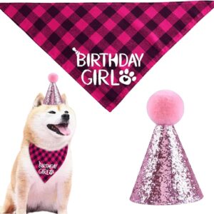 Dog Birthday Hat Dog Party Hat Kit Dog Birthday Bandana Girl With Dog Birthday Dog Triangle Scarf Dog Bow Tie Pet Puppy Cat Birthday Decorations Girl Dog Birthday Bandana Hat Dog Birthday Present