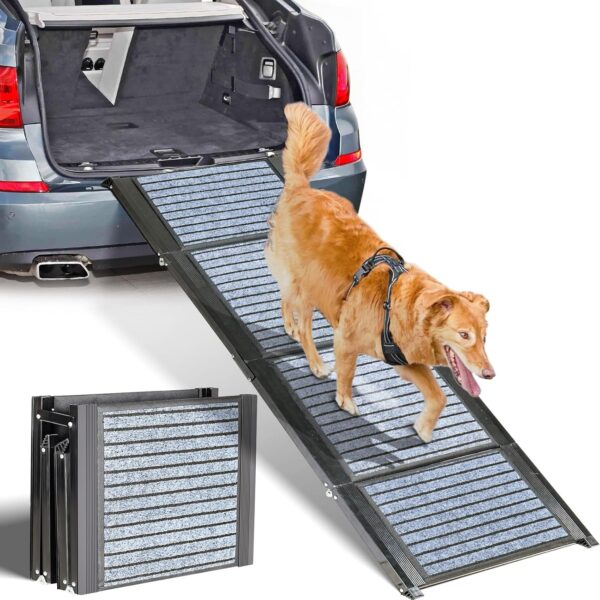 Dog Car Ramp for Medium & Large Dogs, XL Pet Stairs Ramp with Anti-Slip,71"x 20" Extra Long and Wide Dog Steps for Dogs Up to 250LBS for High Bed,Trucks,Cars and SUV (Extra Wide Dog Ramp)