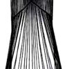 Doralus Cat Bed Cat Hammock Macrame Cat Swing Bed Cat Cage Cotton Rope Hanging Cat House Cats Toy Tassel Basket Tapestry (Black, Swing Bed+Cushion)