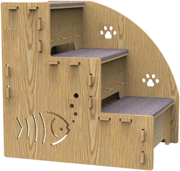 Dtaigou Dog Stairs for High Beds | Wooden 3-Step Pet Dog Stairs for High Couch,Pet Supplies, Dog Stairs Steps, Non-Slip Pet Ramp Step for Small Dogs, Cats, Small Pets