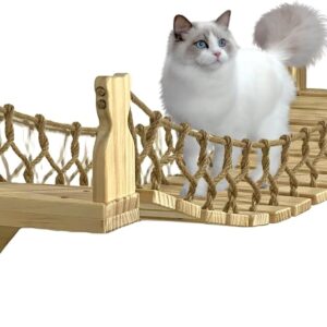 Dxmnoly Cat Wall Bridge Durable and Stable Cat Bridges and Walkways for Walls.Cat Wall Shelves.furniture Cat Bridge Wall Mount Cat Perch Wooden Hammock Tree Cat Climber Cloud Shelf Board Cats Bed.