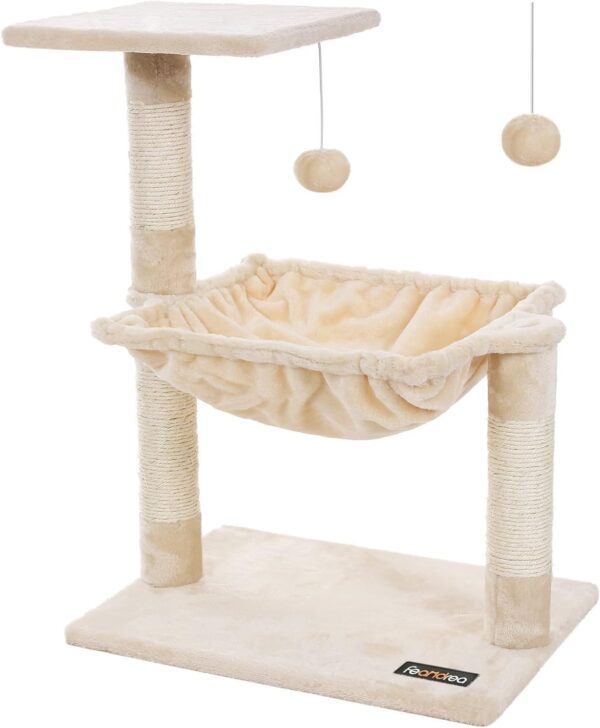 FEANDREA Cats Climb Tree Steady Cat Tree with Plush and Soft Hammock PCT82M