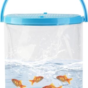 Foldable Portable Fish Tank - Transparent Fish Transport Container, Plastic Aquarium for Fishing, Traveling, Frog Catching Ideal for Catching and Releasing Critters, Perfect Critter Keeper (Small)