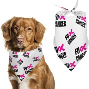 Fuck Cancer Dog Bandana Puppy Cat Scarfs Washable Triangle Kerchief Bandanas Gift