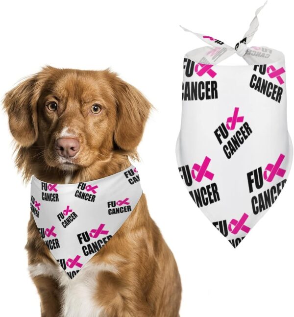 Fuck Cancer Dog Bandana Puppy Cat Scarfs Washable Triangle Kerchief Bandanas Gift