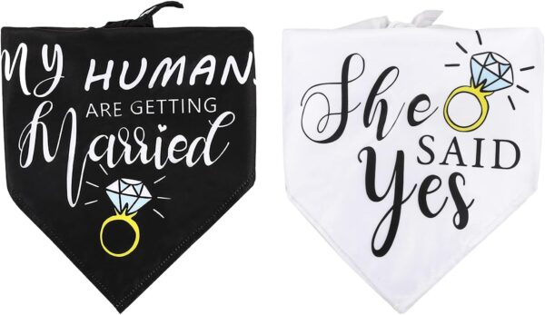 Funny Engagement Gift Dog Bandana,My Humans are Getting Married Dog Wedding Outfit She Said Yes Dog Wedding Bandana,Pet Scarf Dog Engagement Announcement,Pet Accessories,Dogs Cats Lovers Gift