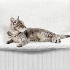 FurDreams Cat Radiator Bed – Hammock Style Hanging Pet Bed | Heated Calming Fluffy Cradle for Small Animal | Durable Steel Frame for Indoor Wall Radiator | Anxiety Relief & Comfort | Machine Washable