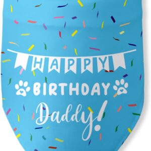 Happy Birthday Daddy Dad Triangle Dog Bandana Scarf for Dogs Dog Dad Gifts Accessories for Birthday Party Dog Dad Lovers Gift