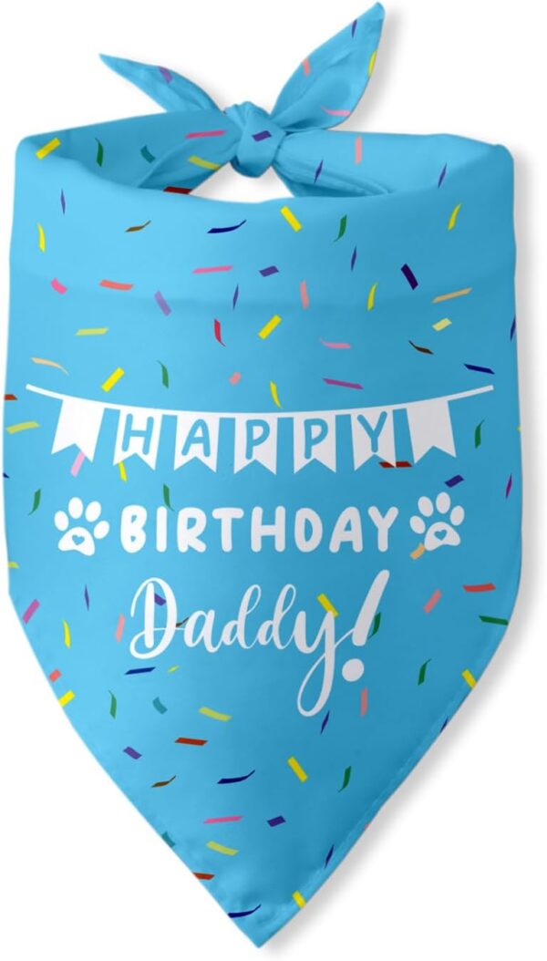 Happy Birthday Daddy Dad Triangle Dog Bandana Scarf for Dogs Dog Dad Gifts Accessories for Birthday Party Dog Dad Lovers Gift