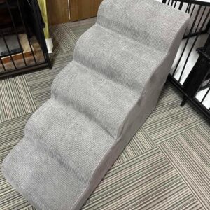 INRLKIT Dog Stairs&Steps for 28 Inches Tall High Bed, Dog Ramp Pet Ladder for Small Dogs Injured, Doggie, Old Cats, Kitty, Small Animals(Grey, Up to 29 30 31 32 Inch Tall Bed)