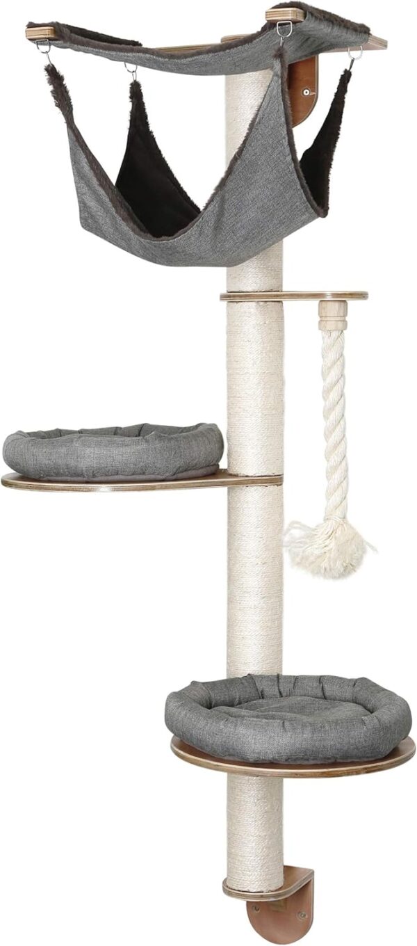 Kerbl Dolomit Tofana Pro Wall-Mounted Cat Tree, 140 x 75 cm, Grey