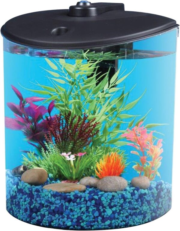 Koller Products AquaView 1.5-Gallon Fish Tank with LED Lighting and Power Filter