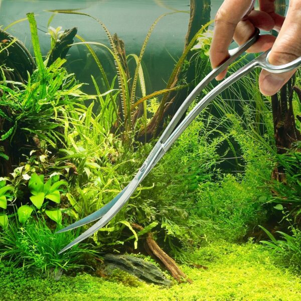 LANDEN Scissors Wave 8.27inch (210mm) for Aquarium Fish Tank Landscaping Pruning and Plant Trimming Tool