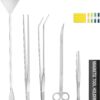 NECAMOCU 7PCS Aquascape Tools Kit, Premium Aquascaping Tools for Aquarium Plant - Long Aquarium Tweezers, Sand Spatula, Scissors for Fish Tank Plant Trimming, Magnetic Strip for Aquarium Tools Storage