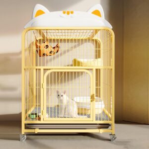 Outdoor Cat Enclosures, Catio Large Cat Cage, cat villa with Roof Hammock Platforms Pet Kennels Playpen for 1-3 Cats Garden (Size : 30.7x21.6x47.6in)