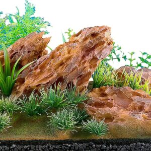 Penn-Plax Insta-Aquascape Aquarium Plant & Rock Formation – Beautiful Underwater Landscaping – Perfect for 10 Gallon & Larger Fish Tanks – Large