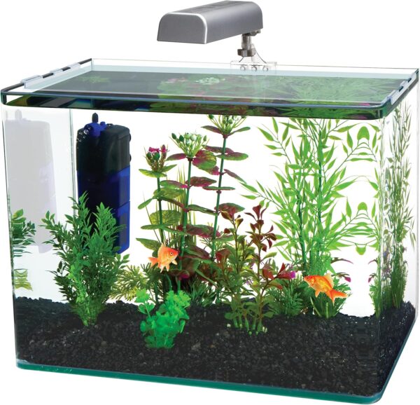 Penn-Plax Water World Radius Curved Corner Glass Aquarium Kit, 7.5-Gallon