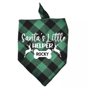 Personalised Santa's Little Helper Triangle Dog Scarf | Bandanas for Pets | Christmas Gift for Dog Owner | First Xmas Present with Dog Name