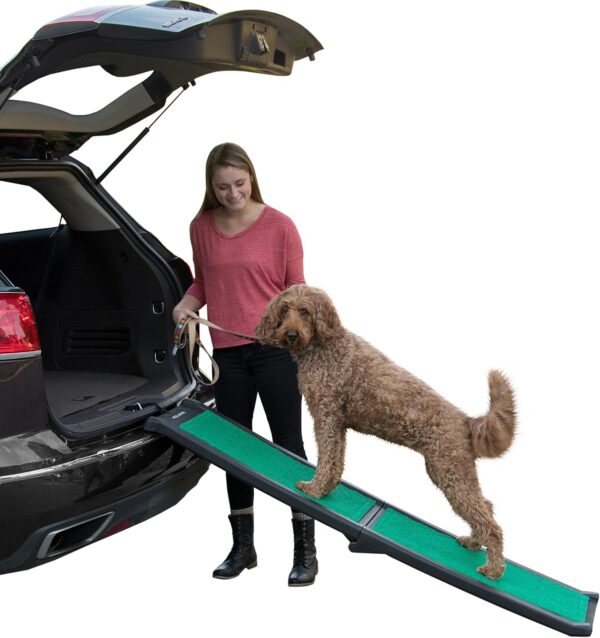 Pet Gear Travel Lite Ramp with supertraX Surface for Maximum Traction, 4 Models to Choose from, 66 in. Long, Supports 150-200 lbs, Find the Best Fit for Your Pet