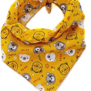 Pet Pooch Boutique Bear Hugs Dog Bandana Small/Medium size, yellow