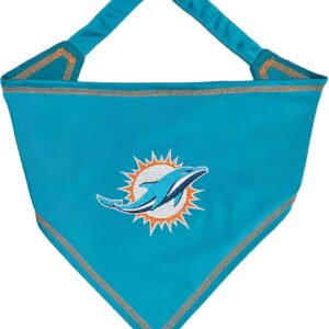 Pets First NFL Miami Dolphins TIE Bandana, Small/Medium. Dog Bandana Scarf Bib for Pet Cat Dog. The Ultimate Game-Day, Party Bandana